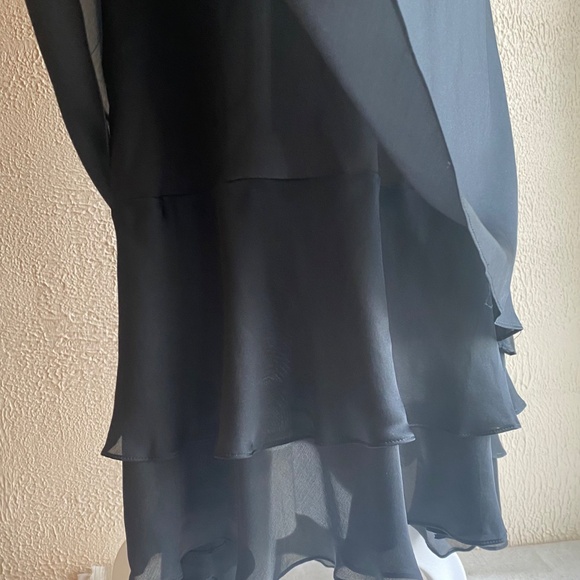 NWT Ann Taylor black silk bias cut long skirt Size 6 - Picture 5 of 15